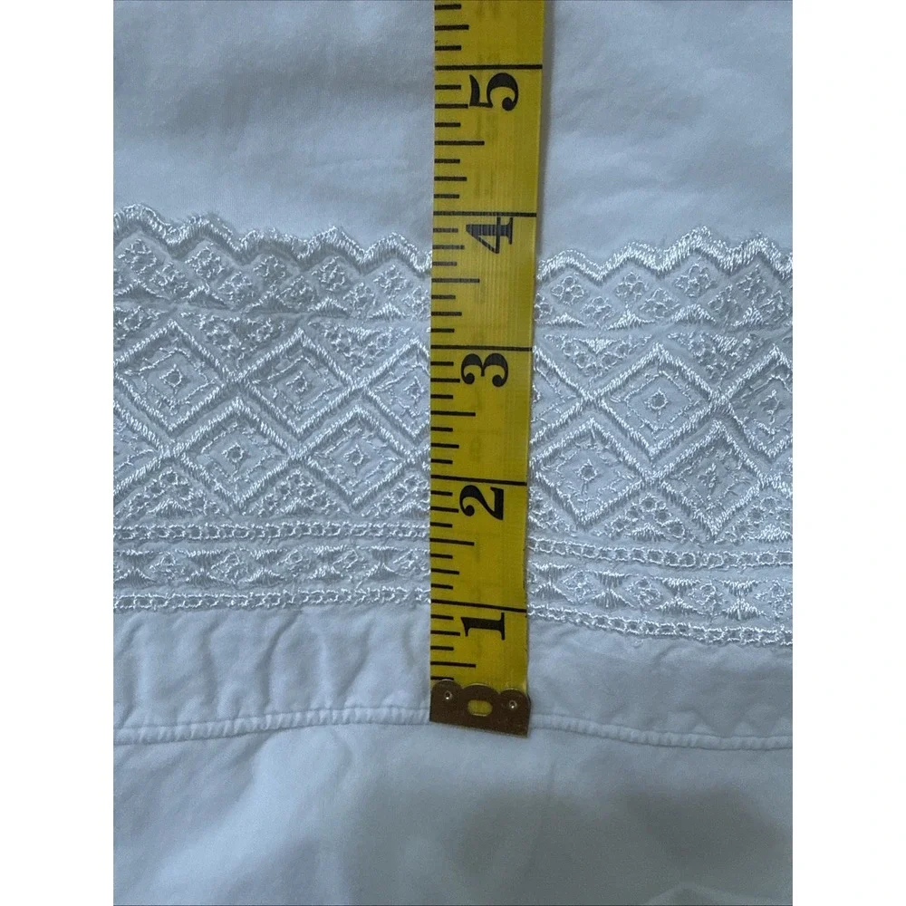 Queen Sheet White Lace Edge Top Estate Shabby Cottage B&B 100% Cotton Flat Only